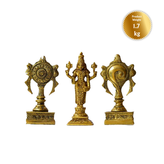 Venkateswara Swamy with sanku and chakra 3 pc set